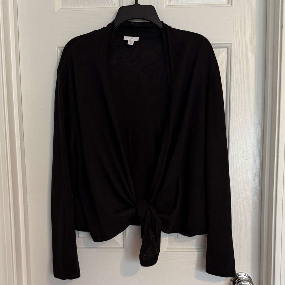 J. Jill Black Tie-Front Women's Cardigan